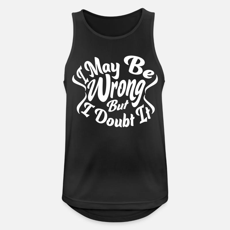 I may be wrong - Men's Breathable Tank Top - black