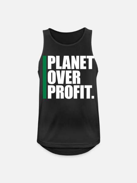 planet over profit quote - Men's Breathable Tank Top - black
