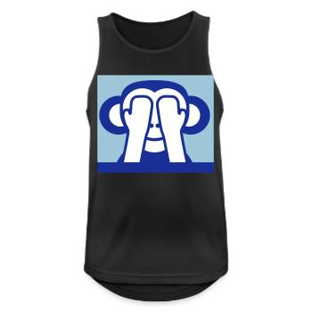 3 Weise Affen Nichts Sehen Hält Augen Zu Versteckt - Männer Tank Top atmungsaktiv - Schwarz - Vorne - Nick (188cm)