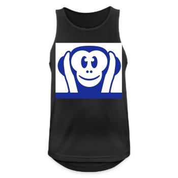 3 Weise Affen Nichts Hören Taub Hält Ohren Zu Affe - Männer Tank Top atmungsaktiv - Schwarz - Vorne - Nick (188cm)