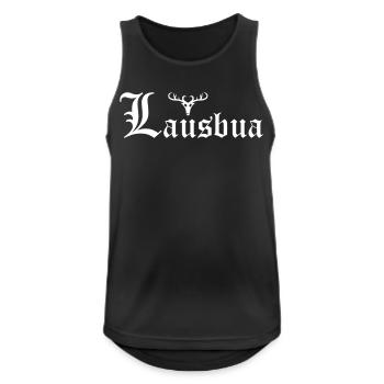 Lausbua mit Hirsch - Männer Tank Top atmungsaktiv - Schwarz - Vorne - Nick (188cm)