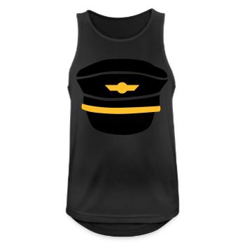 Pilot - Männer Tank Top atmungsaktiv - Schwarz - Vorne - Nick (188cm)