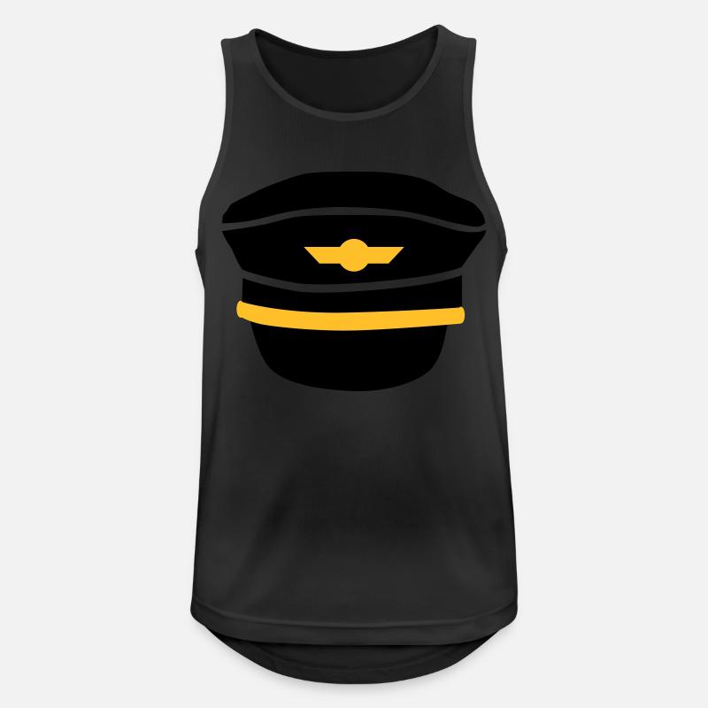 Pilot - Männer Tank Top atmungsaktiv - Schwarz