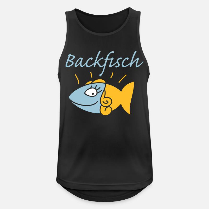 Backfisch - Männer Tank Top atmungsaktiv - Schwarz