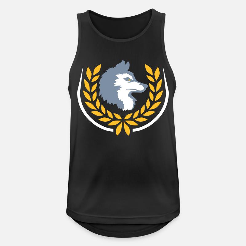 Lorbeerkranz Böser Wolf Logo - Männer Tank Top atmungsaktiv - Schwarz