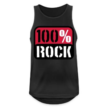 100% Percent Rock Heavy Metal Musique Texte Logo Fun - Débardeur respirant Homme - noir - Devant - Nick (188cm)
