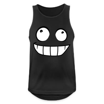 Sourire Bande dessinée Visage Coquin Sourire - Débardeur respirant Homme - noir - Devant - Nick (188cm)