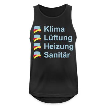 Klima Lüftung Heizung Sanitär - Männer Tank Top atmungsaktiv - Schwarz - Vorne - Nick (188cm)