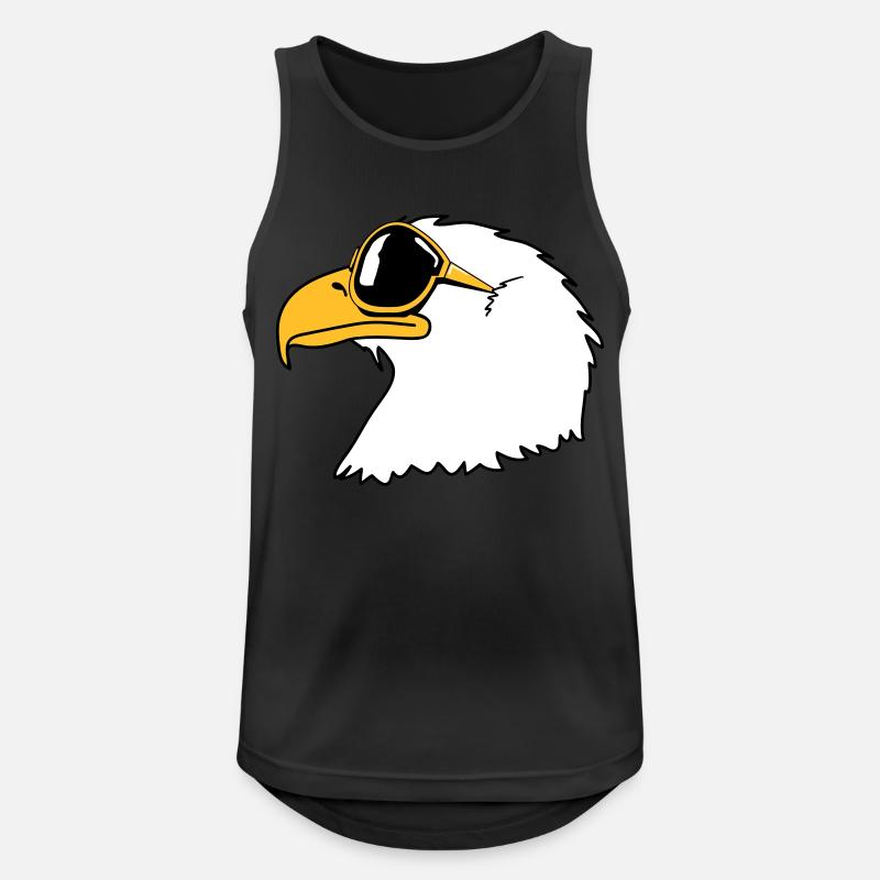 Eagle sunglasses cool bird funny - Men's Breathable Tank Top - black