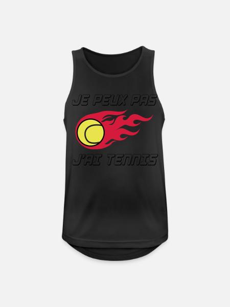 Tennis / Sport / Federer / Nadal / Balle / Jeu - Débardeur respirant Homme - noir