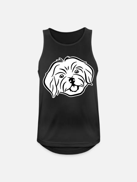 Havaneser - Männer Tank Top atmungsaktiv - Schwarz