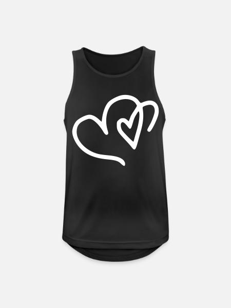 Heart Emoji Sketch - Men's Breathable Tank Top - black