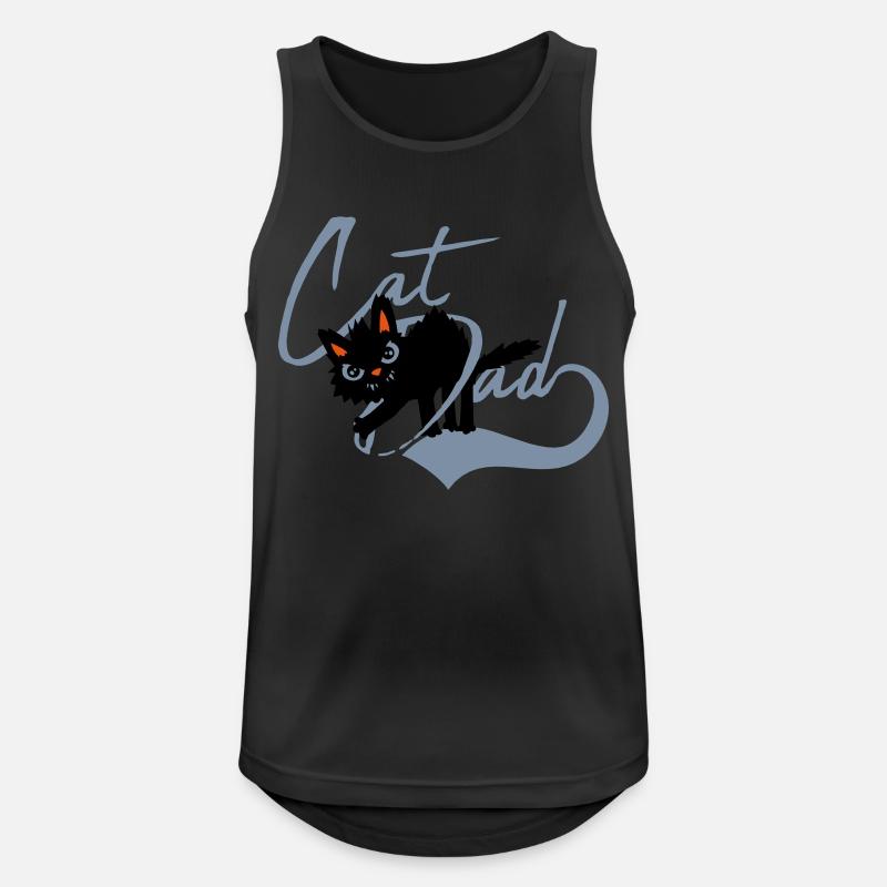 Cat Dad cool Design - Männer Tank Top atmungsaktiv - Schwarz