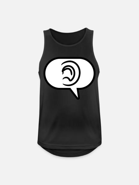 Hear Simple Symbol Speech Bubble - Men's Breathable Tank Top - black