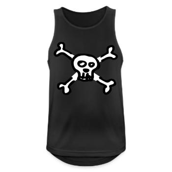 pirate skull - Débardeur respirant Homme - noir - Devant - Nick (188cm)
