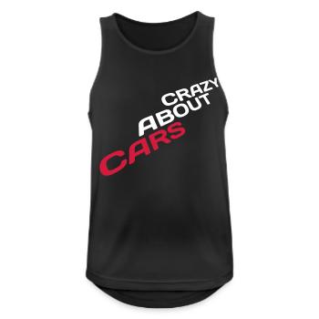 Crazy About Cars Cool Saying Love Racing Car Driving - Men's Breathable Tank Top - black - Front - Nick (188cm)
