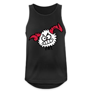 Kugell Widder - Männer Tank Top atmungsaktiv - Schwarz - Vorne - Nick (188cm)