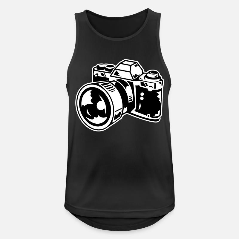 camera - Männer Tank Top atmungsaktiv - Schwarz