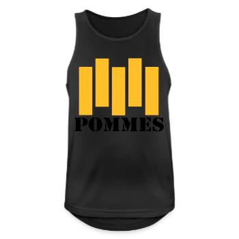 Pommes - Männer Tank Top atmungsaktiv - Schwarz - Vorne - Nick (188cm)