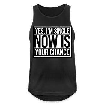 célibataire maintenant votre chance - Débardeur respirant Homme - noir - Devant - Nick (188cm)