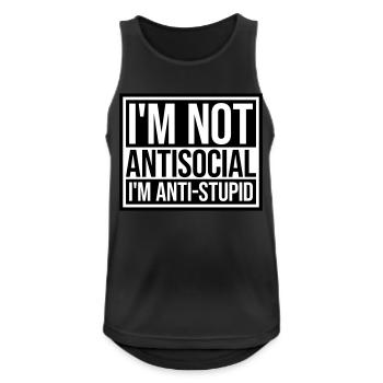 not antisocial anti stupid - Men's Breathable Tank Top - black - Front - Nick (188cm)