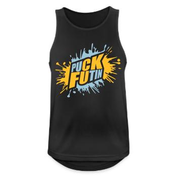 puck futin Logo Design - Männer Tank Top atmungsaktiv - Schwarz - Vorne - Nick (188cm)