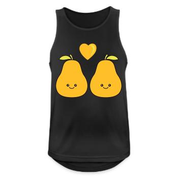 Pear Comic Love - Men's Breathable Tank Top - black - Front - Nick (188cm)