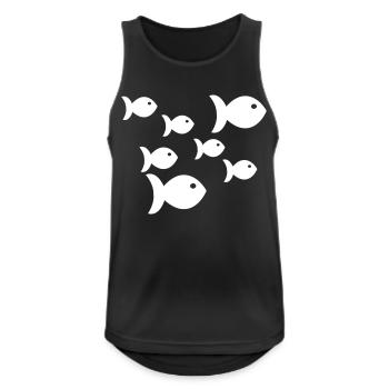 Poissons - Débardeur respirant Homme - noir - Devant - Nick (188cm)