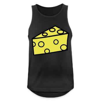 Käse / Käsestück - Männer Tank Top atmungsaktiv - Schwarz - Vorne - Nick (188cm)