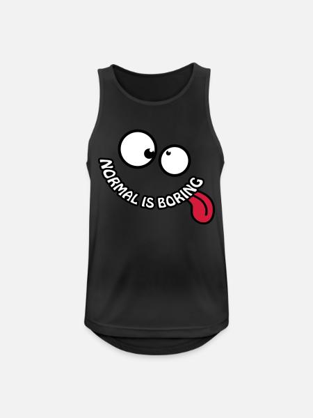 Normal Is Boring Smiley - Pustende singlet for menn - svart