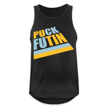 puck futin Logo Design - Männer Tank Top atmungsaktiv - Schwarz - Vorne - Nick (188cm)