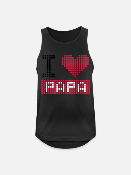 i love papa - Männer Tank Top atmungsaktiv - Schwarz
