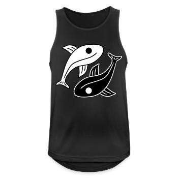 Yin Yang Fishs - Débardeur respirant Homme - noir - Devant - Nick (188cm)