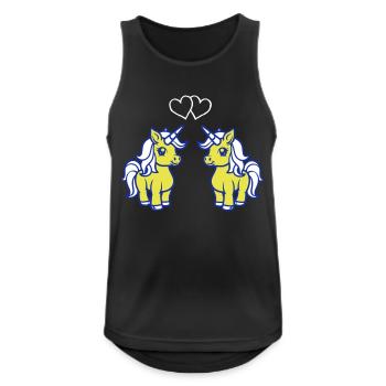 Unicorn Unicorn Love - Men's Breathable Tank Top - black - Front - Nick (188cm)
