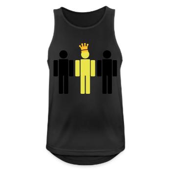 der König 3c - Männer Tank Top atmungsaktiv - Schwarz - Vorne - Nick (188cm)