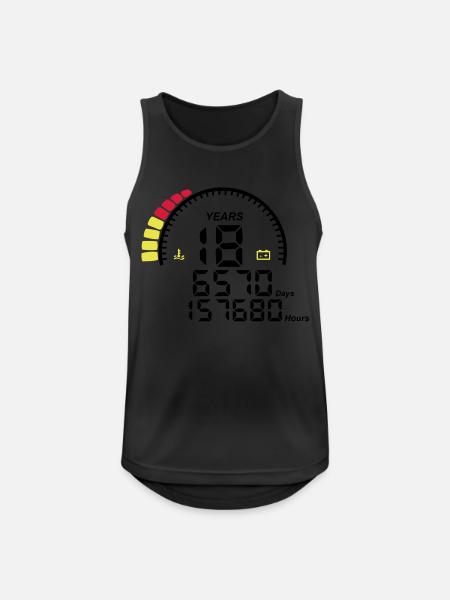 counter anniversary years 18 years - Men's Breathable Tank Top - black