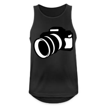Kamera - Männer Tank Top atmungsaktiv - Schwarz - Vorne - Nick (188cm)