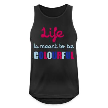 Life Is Colourful - Men's Breathable Tank Top - black - Front - Nick (188cm)