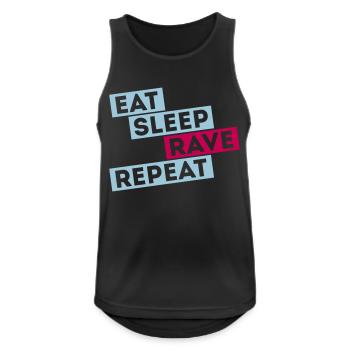 i love eat sleep rave dance musik repeat t-shirts - Männer Tank Top atmungsaktiv - Schwarz - Vorne - Nick (188cm)