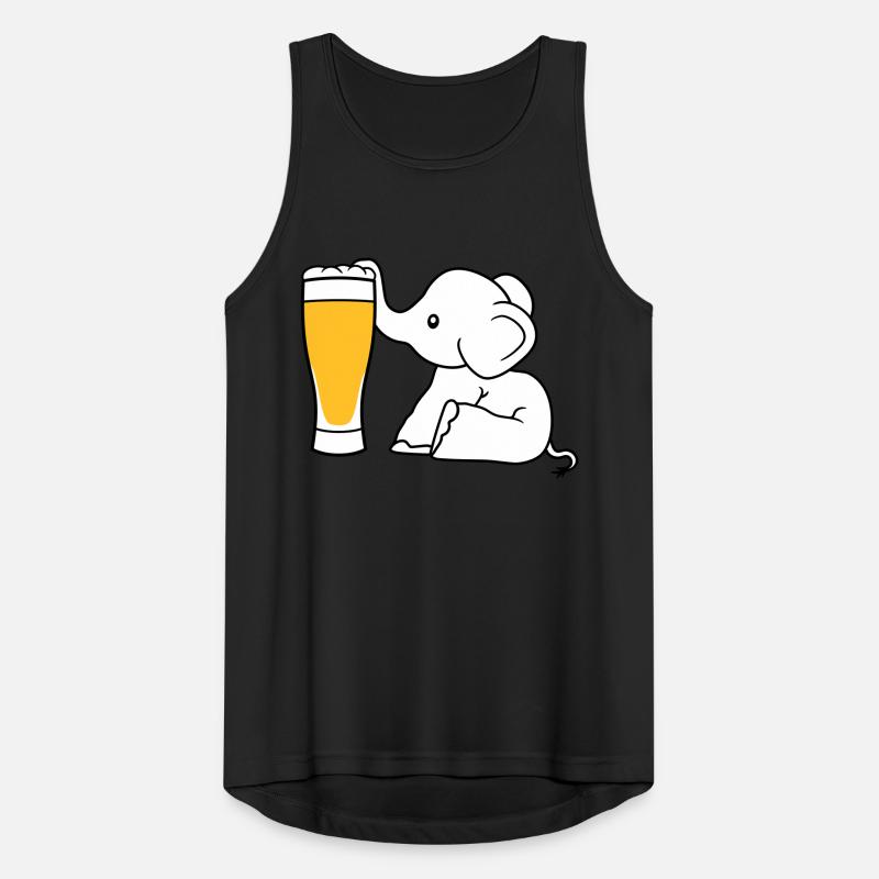 elefant bier saugen alkohol trinken durst betrunke Männer Tank Top atmungsaktiv