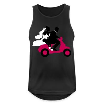 Hochzeit Motorroller Flitterwochen 09_2016 - Männer Tank Top atmungsaktiv - Schwarz - Vorne - Nick (188cm)