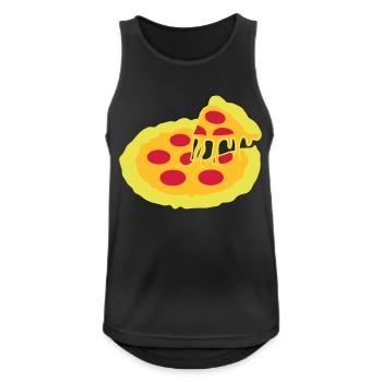 hot hunger cheese hunger piece salami pizza delici - Men's Breathable Tank Top - black - Front - Nick (188cm)