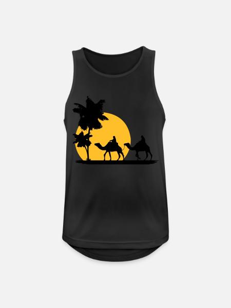 Camel - Kamel - Dromedar - Karawane - Männer Tank Top atmungsaktiv - Schwarz
