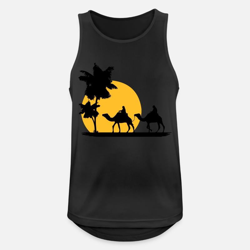 Camel - Kamel - Dromedar - Karawane - Männer Tank Top atmungsaktiv - Schwarz