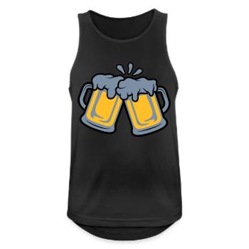 Cruches à bière grillée - Débardeur respirant Homme - noir - Devant - Nick (188cm)