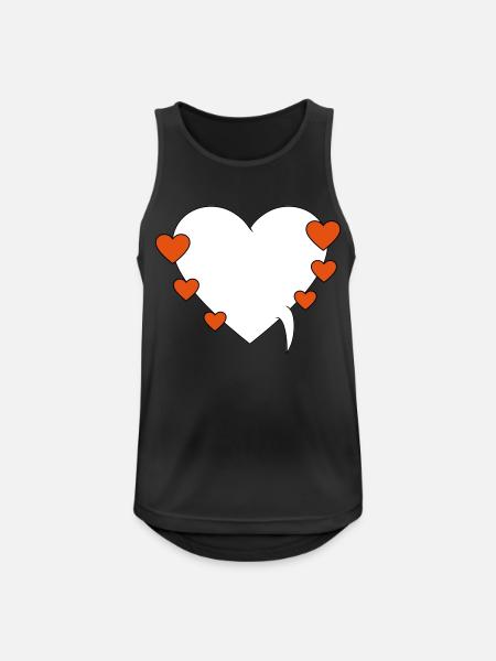 Speech bubble with hearts - Men's Breathable Tank Top - black