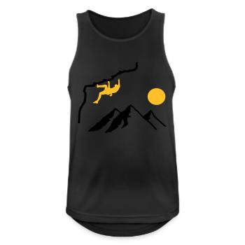 Klettern - Männer Tank Top atmungsaktiv - Schwarz - Vorne - Nick (188cm)