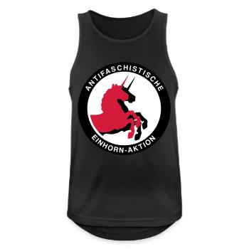 Antifaschistische Einhorn-Aktion - Männer Tank Top atmungsaktiv - Schwarz - Vorne - Nick (188cm)