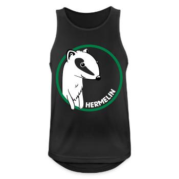 Hermelin - Männer Tank Top atmungsaktiv - Schwarz - Vorne - Nick (188cm)