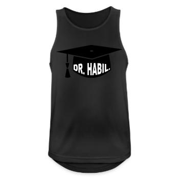 PhD - Cadeau - Mortier - Habilitation - Débardeur respirant Homme - noir - Devant - Nick (188cm)